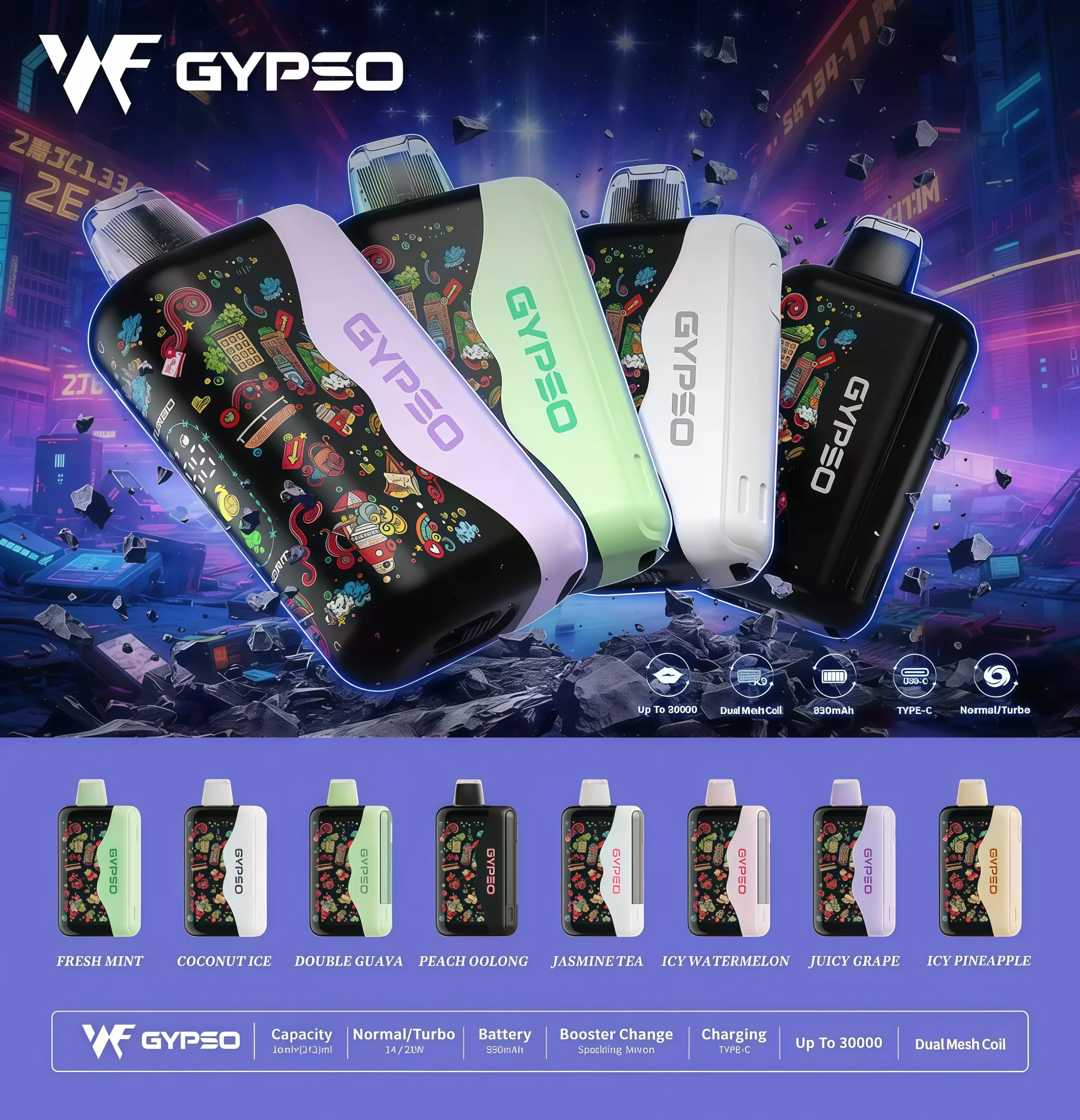 GYPSO 30000 puffs拋棄式電子煙 scaled 1